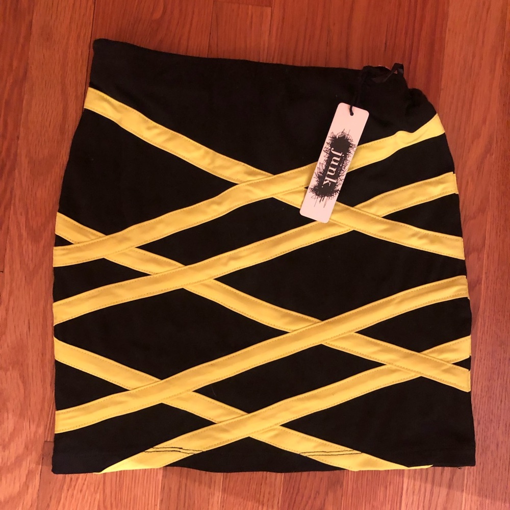 mini skirt with neon stripes  brand new tags